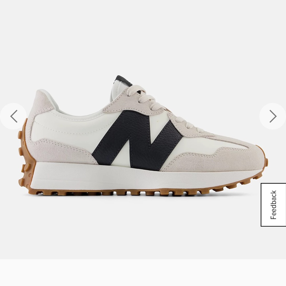 New Balance Stylish Cream and Black Sneakers